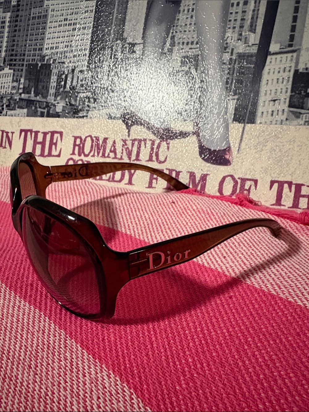 Dior Brown Gradient Oversized Women's Sunglasses with Gold Logo - Picture 6 of 7